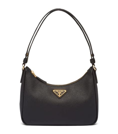 frontino nero prada|Black Saffiano Leather Shoulder Bag .